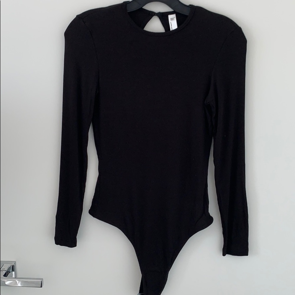 American Apparel Long Sleeve Keyhole Back Bodysuit